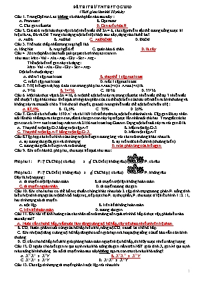 Đề thi thử Tốt nghiệp THPT Quốc gia môn Sinh học năm 2020 (Kèm đáp án)